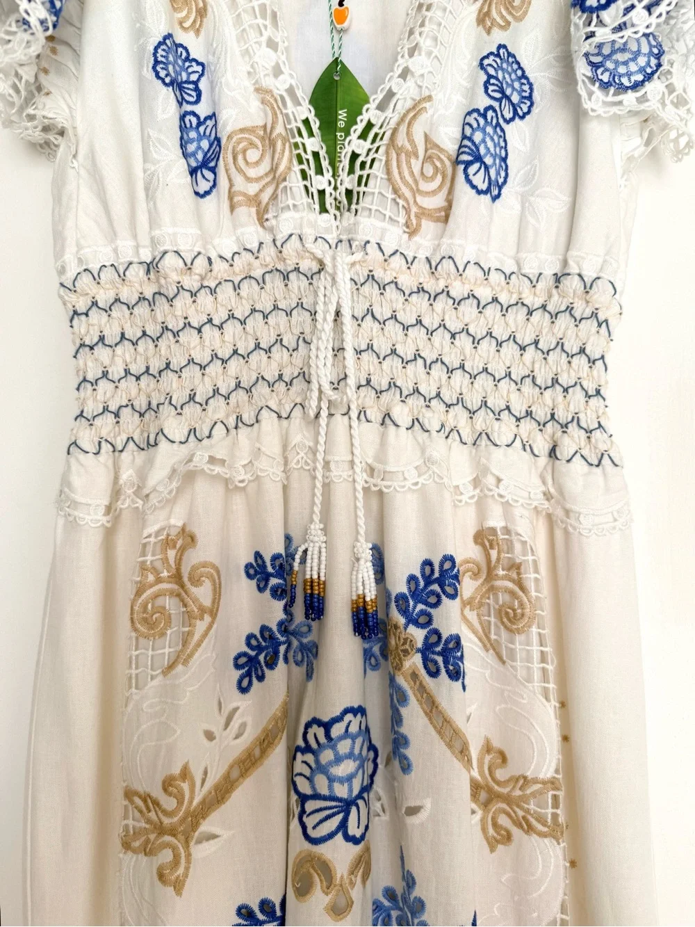 FARM Rio Romantic Richelieu Lace & Embroidery Maxi Dress, NWT π§π· - Picture 10 of 16